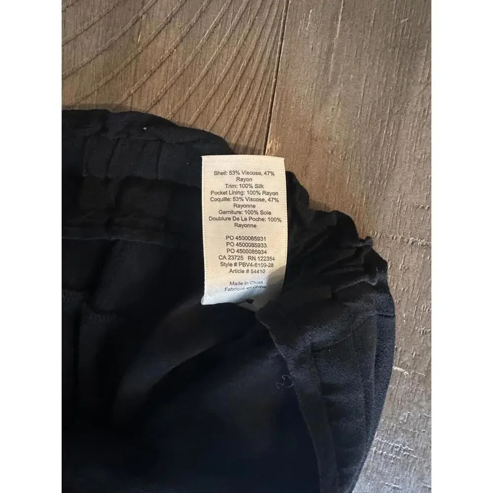 Aritzia Wilfred Silk Blend Marais Paper Bag Pull on Pants Black Women’s sz Small - Picture 8 of 15